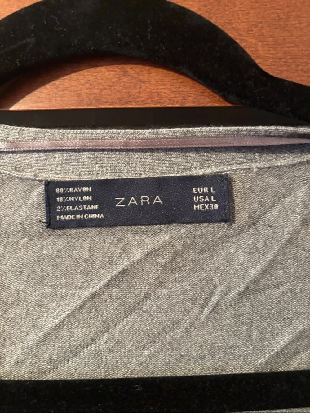 Zara V-Neck Long Sleeve Sweater - Light Gray - Picture 2 of 2